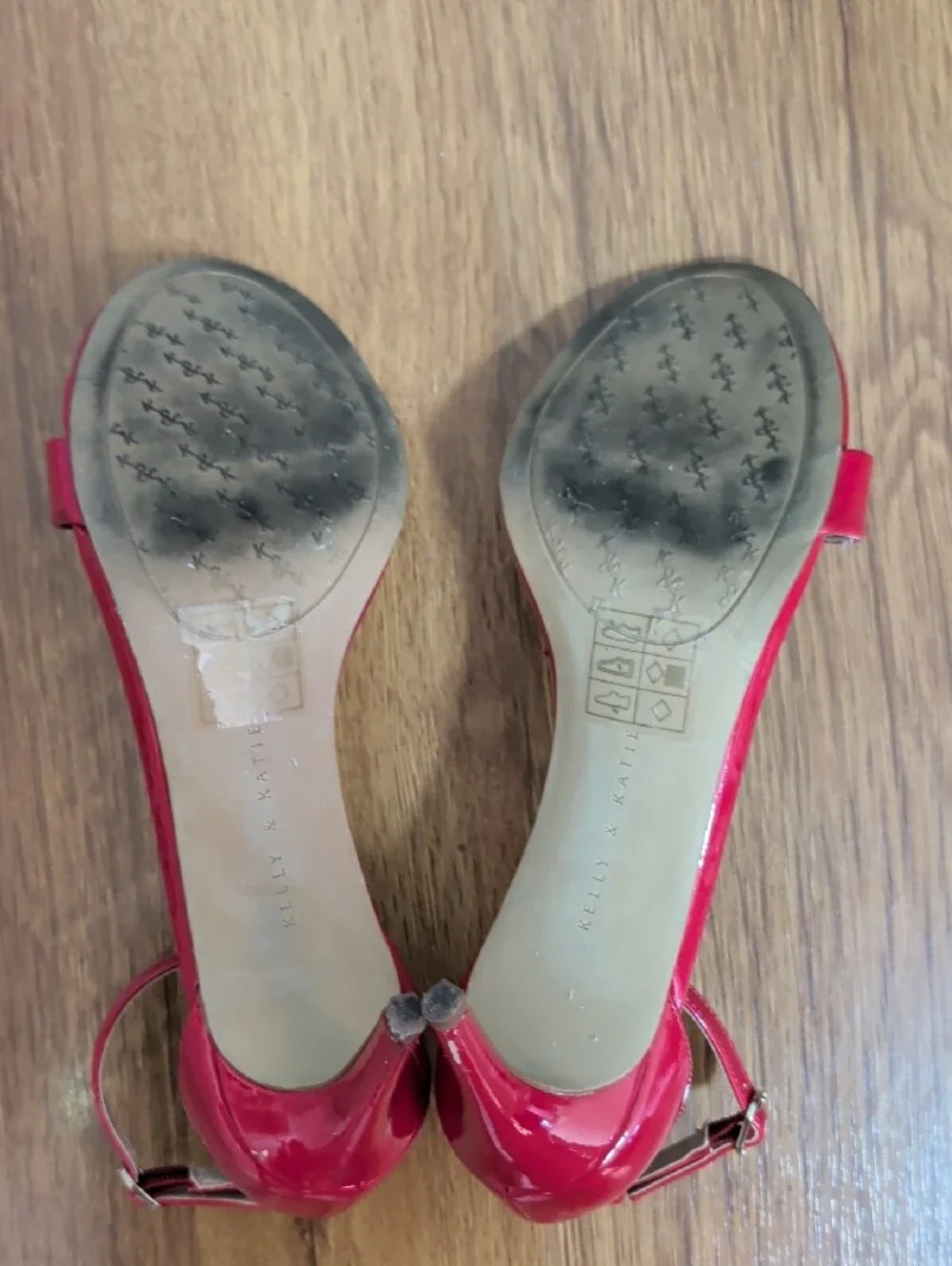 Kelly & Katie Hot Pink Patent Ankle-Strap Heels